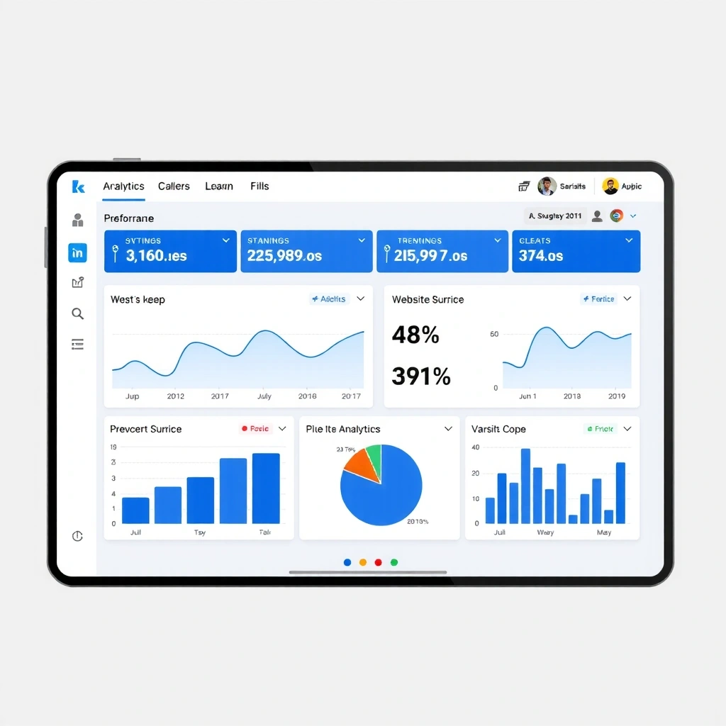 Analytics dashboard showing website performance metrics